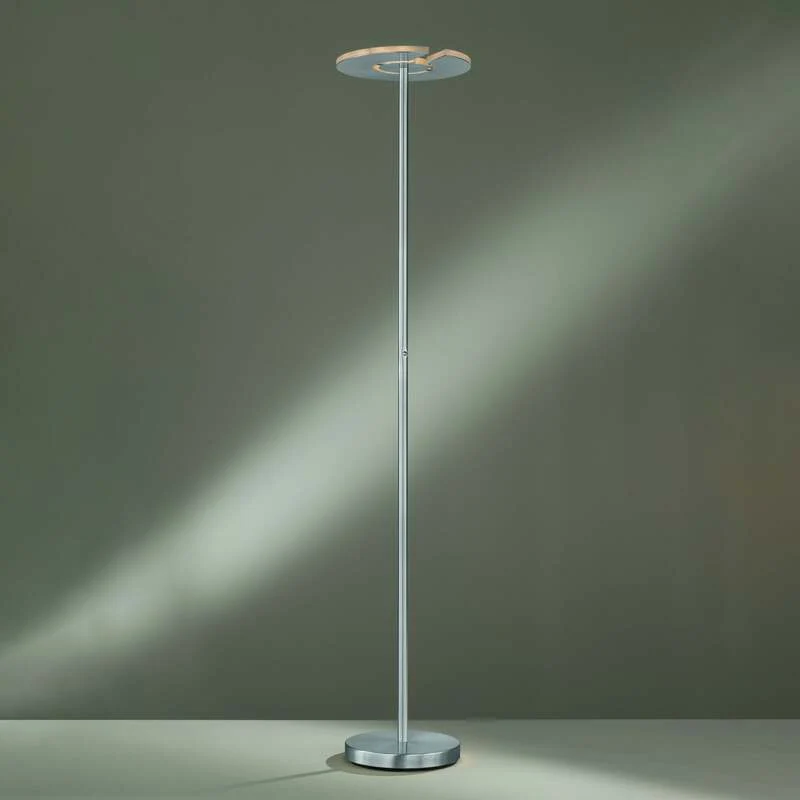 Stehleuchte Lampe LED Dent CCT Funktion Dimmer nickel matt chrom Beleuchtungskun