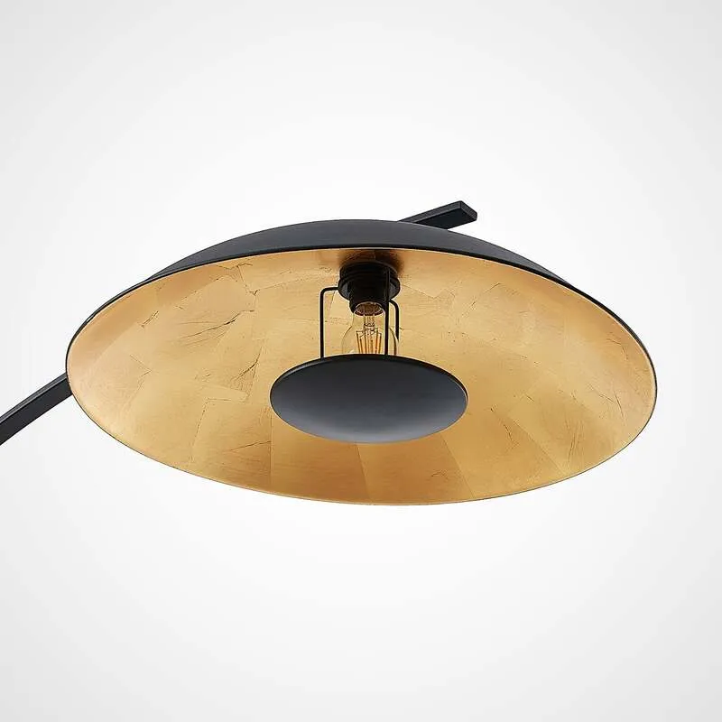 B-Ware Lindby Bogenstehlampe Stehleuchte Emilienne schwarz goldfarben Wohnzimmer La951