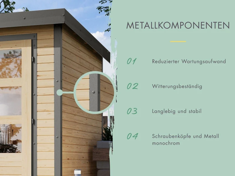 Karibu Hybrid Gartenhaus Pluto 3 B, terragrau/graualuminium, 28 mm