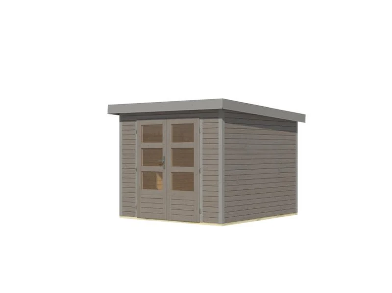 Karibu Hybrid Gartenhaus Jupiter 3,5 D wassergrau/graualuminium