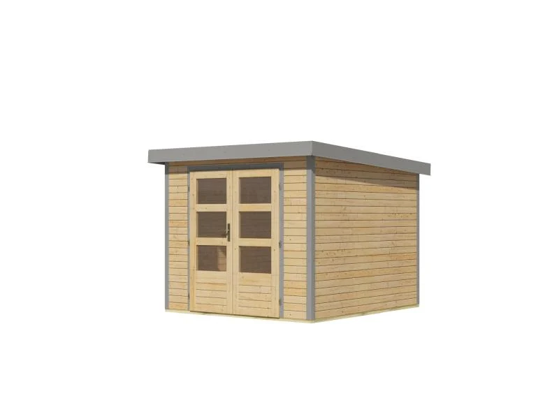 Karibu Hybrid Gartenhaus Jupiter 3,5 A naturbelassen/graualuminium