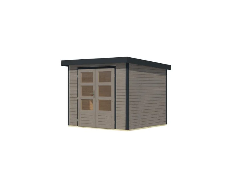 Karibu Hybrid Gartenhaus Jupiter 3 D wassergrau/anthrazit