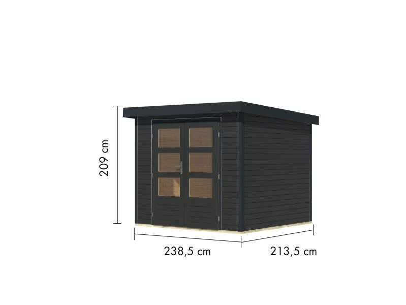 Karibu Hybrid Gartenhaus Jupiter 3 C anthrazit/anthrazit