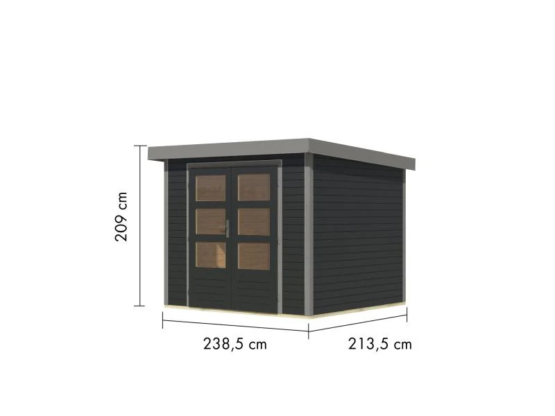 Karibu Hybrid Gartenhaus Jupiter 3 C anthrazit/graualuminium