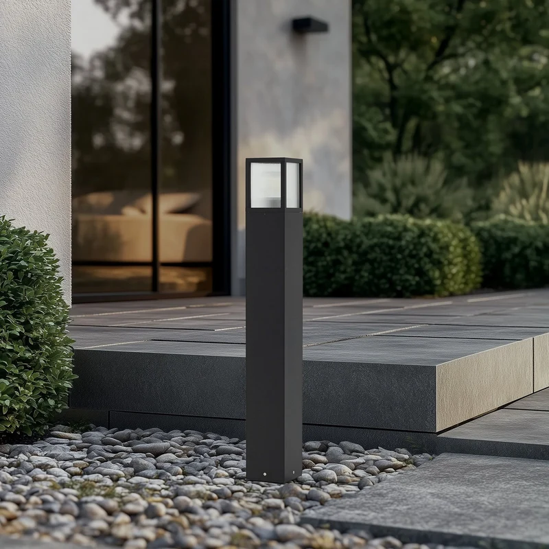 B-Ware Lucande Wegeleuchte Außenleuchte Klemens Gartenlampe schwarz Metall IP54 90 cm