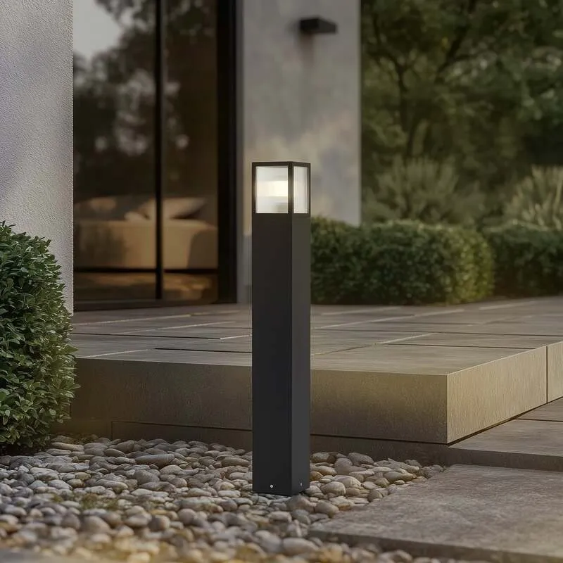 B-Ware Lucande Wegeleuchte Außenleuchte Klemens Gartenlampe schwarz Metall IP54 90 cm