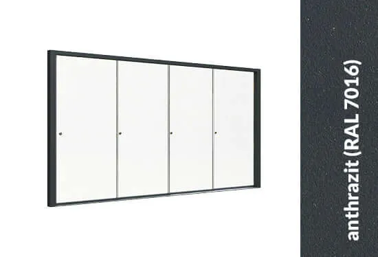 Glasschiebewand anthrazit (RAL 7016) 8mm