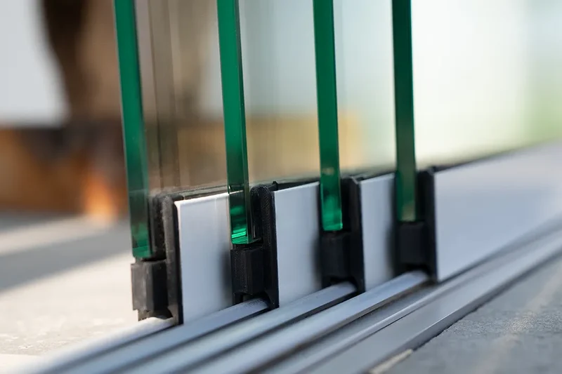 Glasschiebewand schwarz (RAL 9005) 10mm