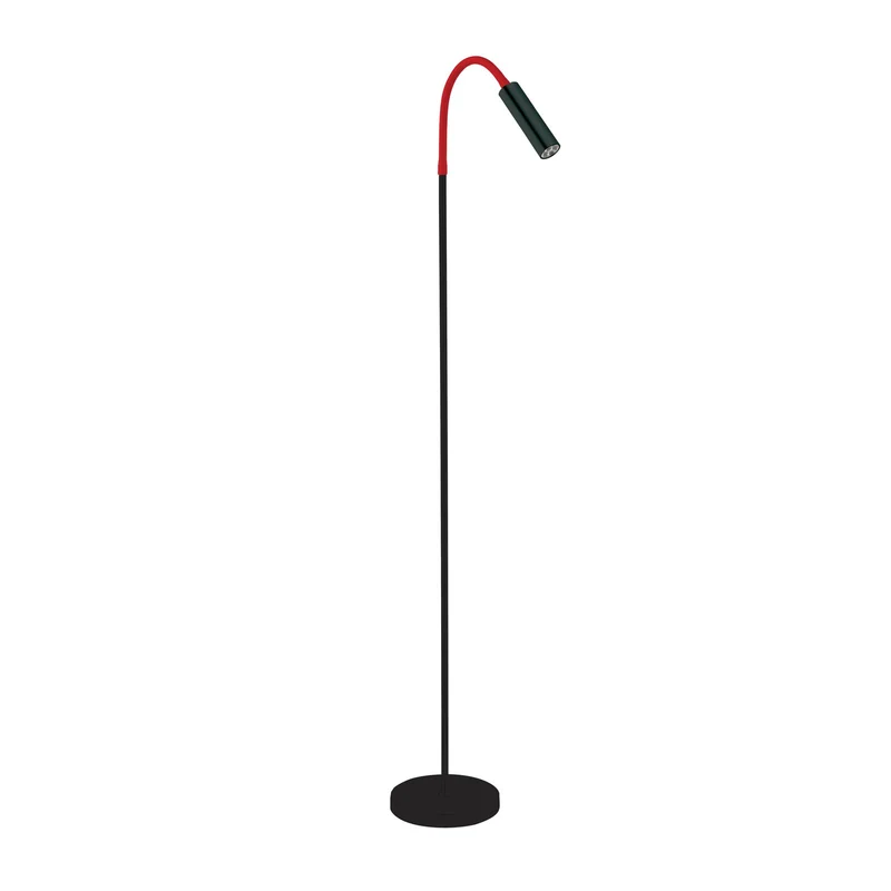 B-Ware Busch Stehlampe Standlampe LED Rocco Flexarm schwarz rot Aluminium Schalter
