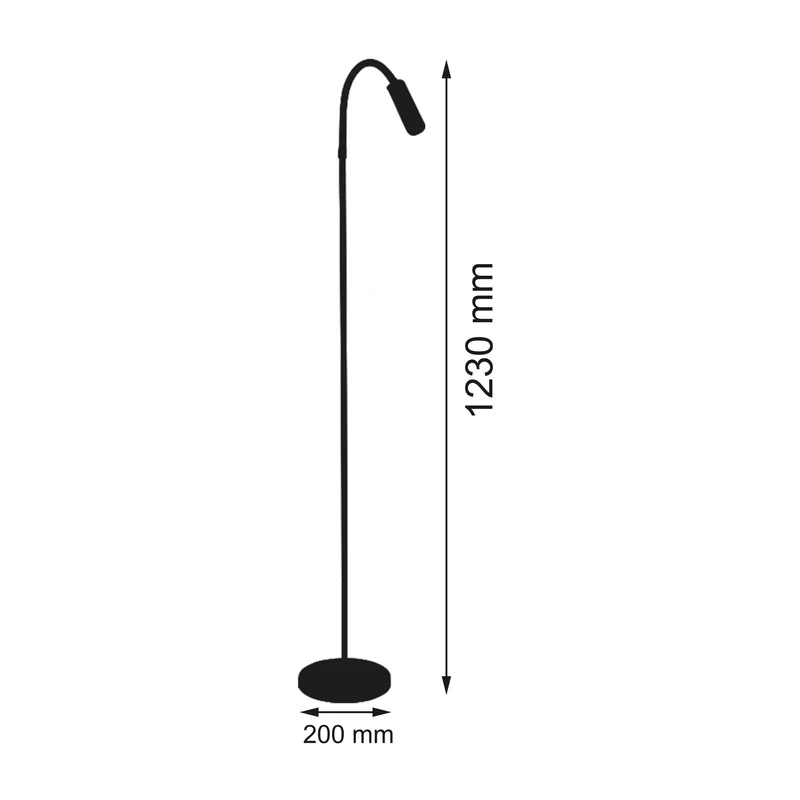 B-Ware Busch Stehlampe Standlampe LED Rocco Flexarm schwarz rot Aluminium Schalter
