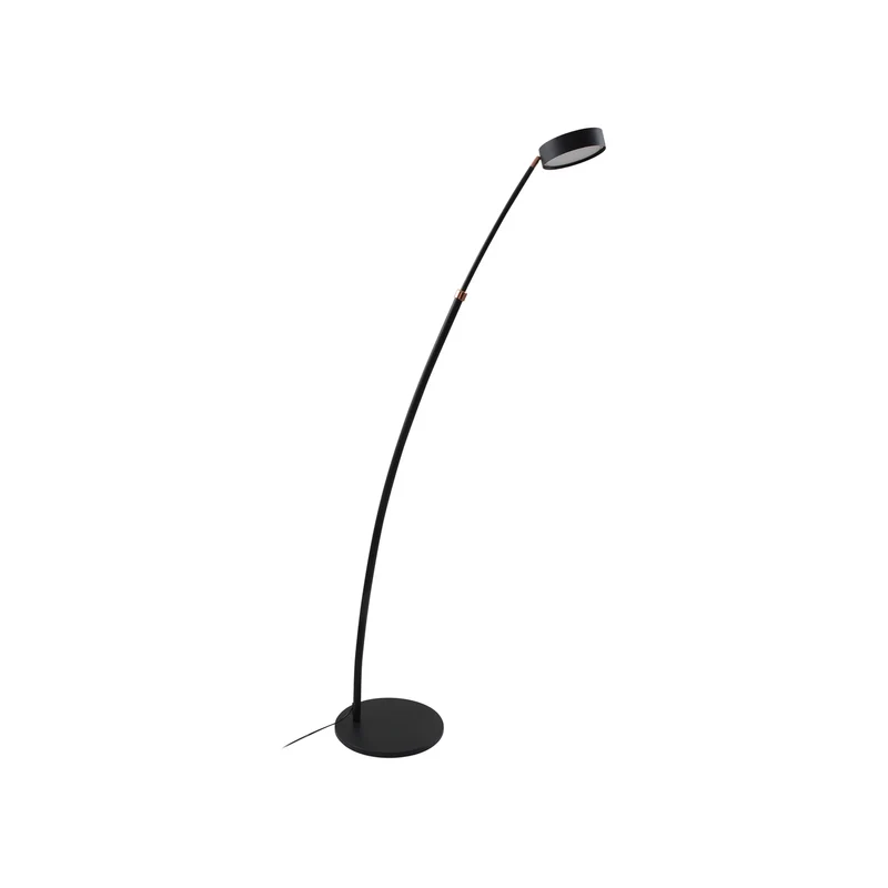 B-Ware Lucande Bogenleuchte Stehlampe LED schwarz Metall dimmbar Schalter Kabel