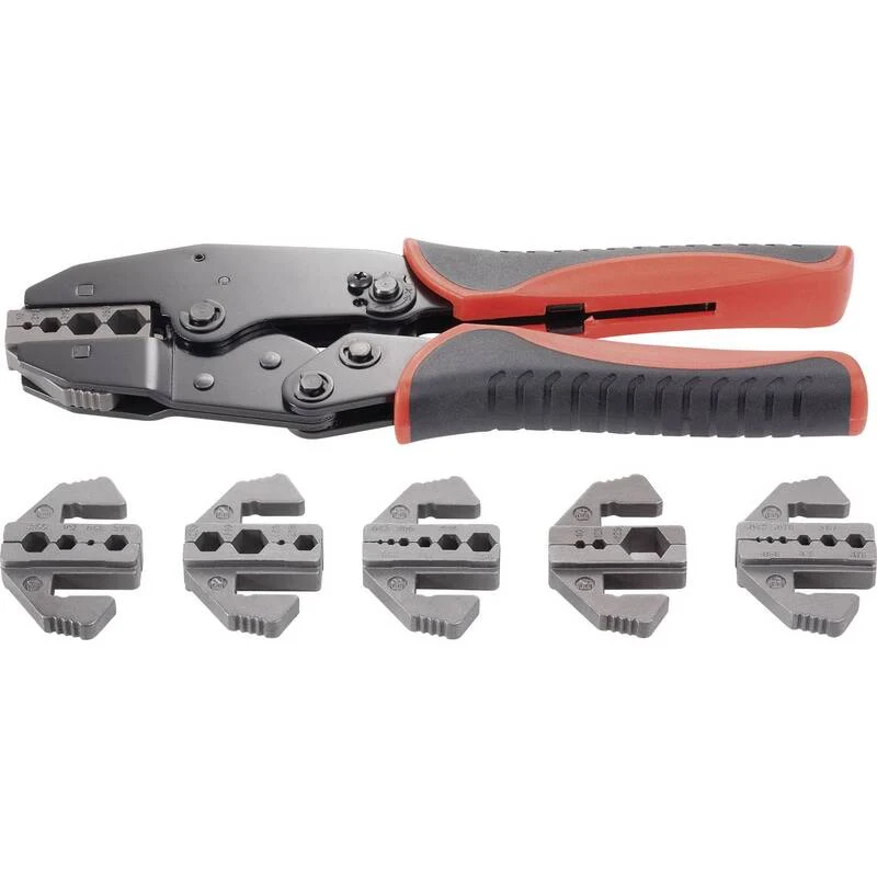 B-Ware Toolcraft Crimpzange Koaxial-Steckverbinder Presszange Zange Quetschzange 7-tlg.
