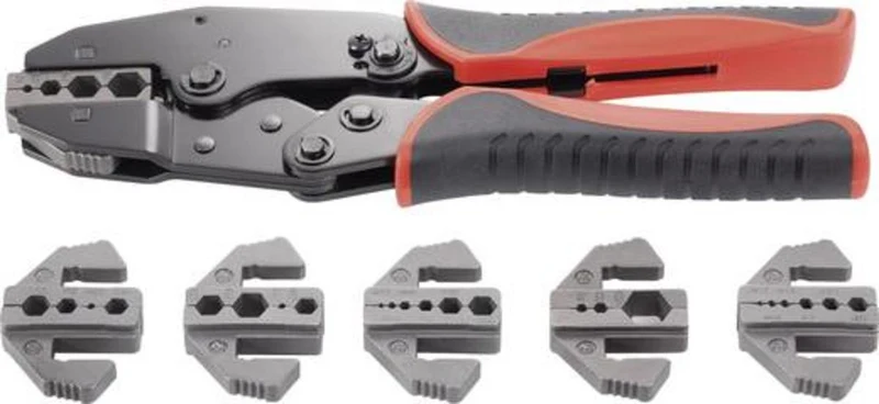 B-Ware Toolcraft Crimpzange Koaxial-Steckverbinder Presszange Zange Quetschzange 7-tlg.