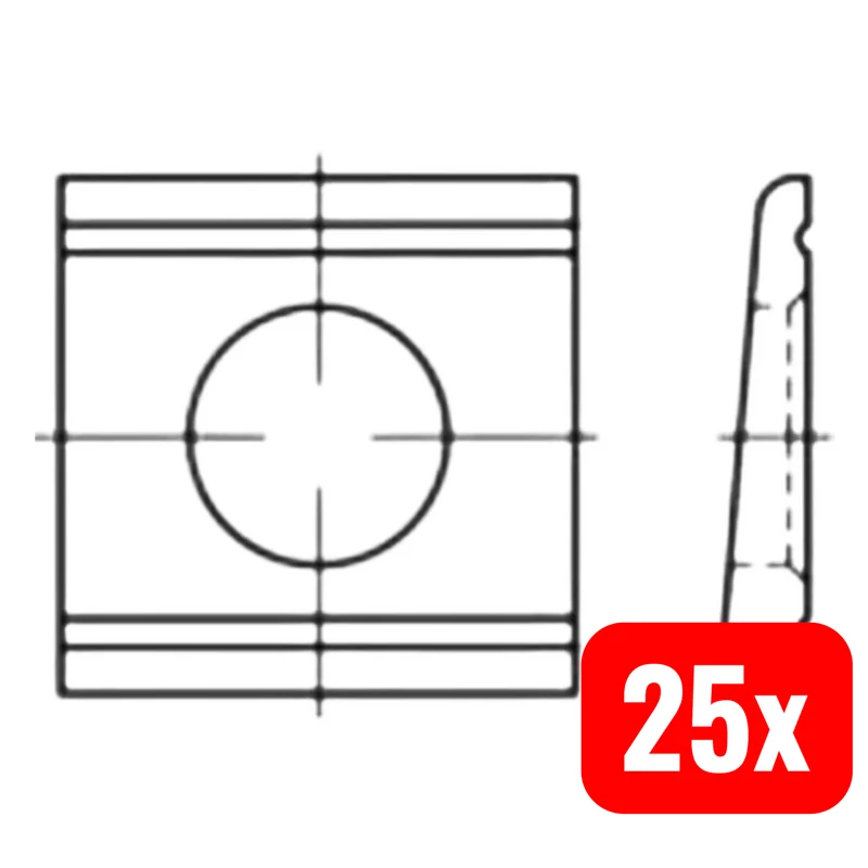 B-Ware TOOLCRAFT Keilscheiben 139587 Scheiben 28 mm Stahl DIN6918 UProfil Bau 25 STÜCK