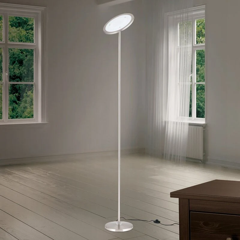 B-Ware Oscar Deckenfluter Stehlampe LED dimmbar Kopf justierbar nickel matt SIEHE TEXT