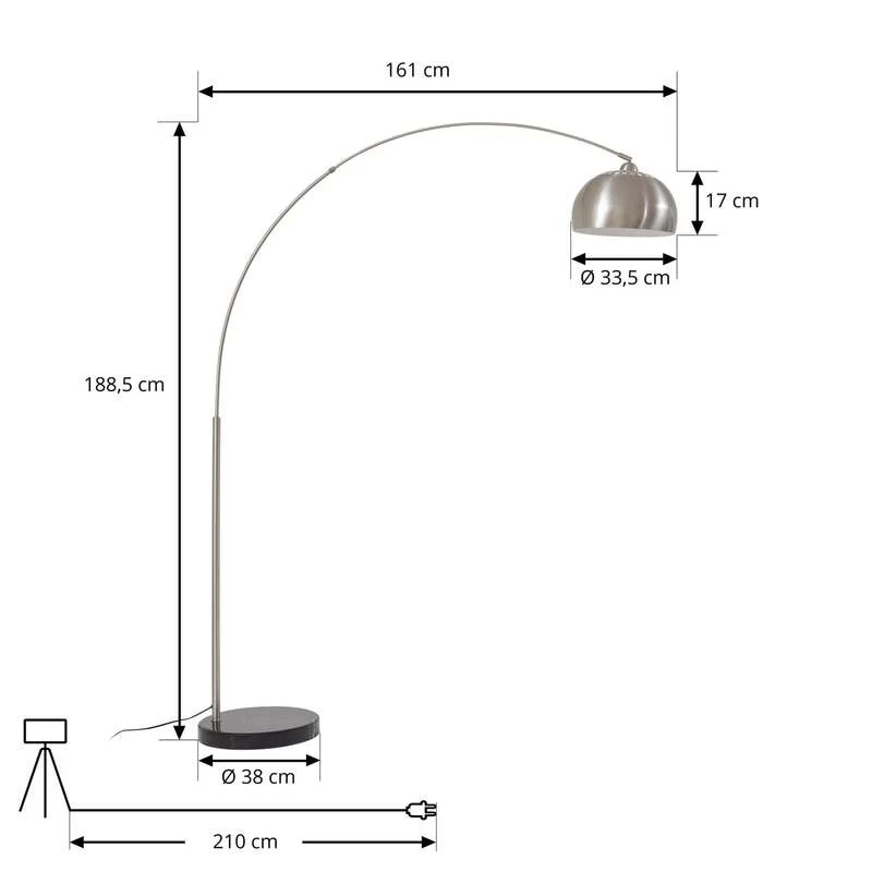 B-Ware Lindby Bogenleuchte Bogenlampe Stehlampe Hernando nickel Stahl SIEHE TEXT/FOTO