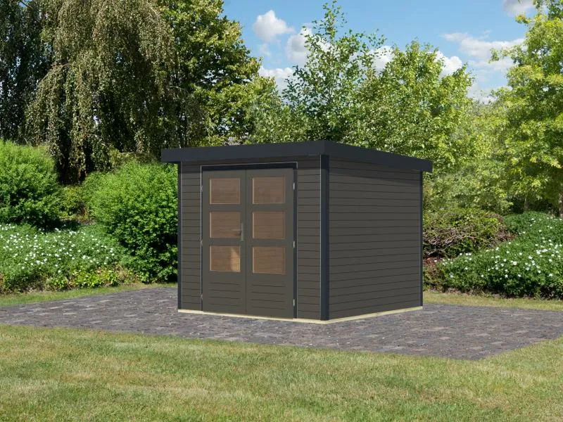 Karibu Hybrid Gartenhaus Jupiter 3 B terragrau/anthrazit