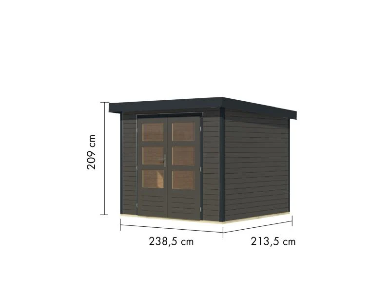 Karibu Hybrid Gartenhaus Jupiter 3 B terragrau/anthrazit