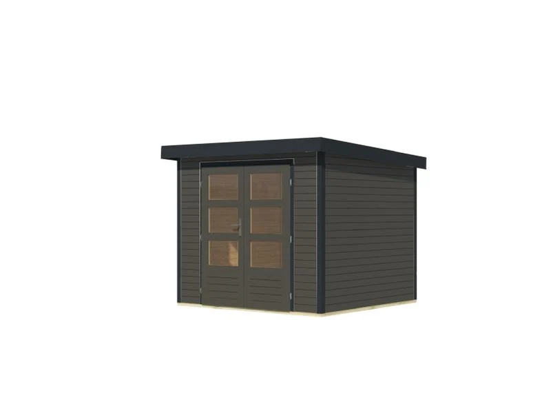 Karibu Hybrid Gartenhaus Jupiter 3 B terragrau/anthrazit
