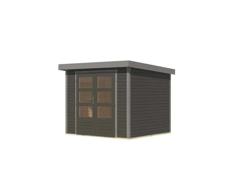 Karibu Hybrid Gartenhaus Jupiter 3 B terragrau/graualuminium