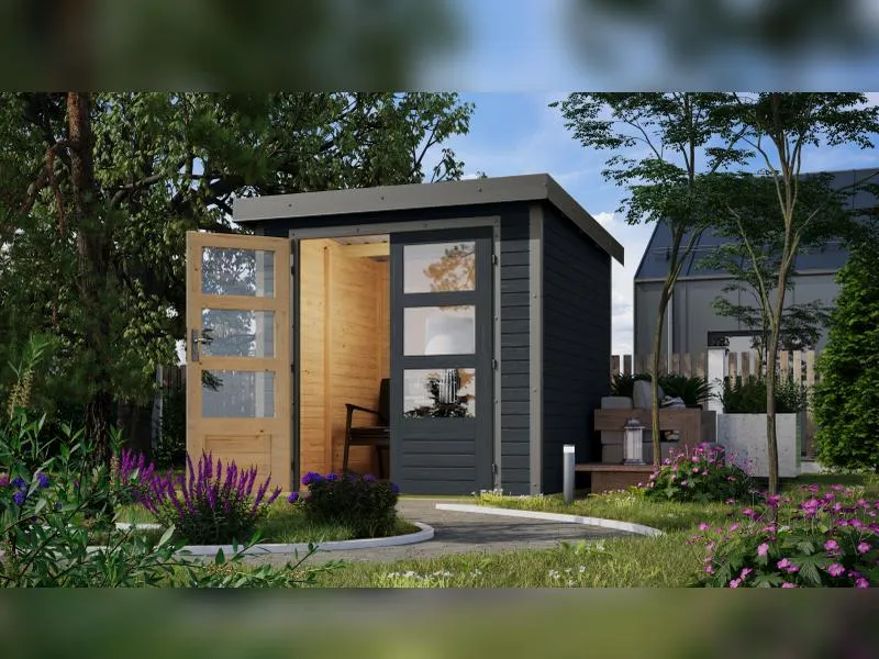 Karibu Hybrid Gartenhaus Jupiter 2 C anthrazit/graualuminium