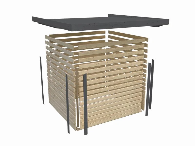 Karibu Hybrid Gartenhaus Jupiter 2 C anthrazit/graualuminium