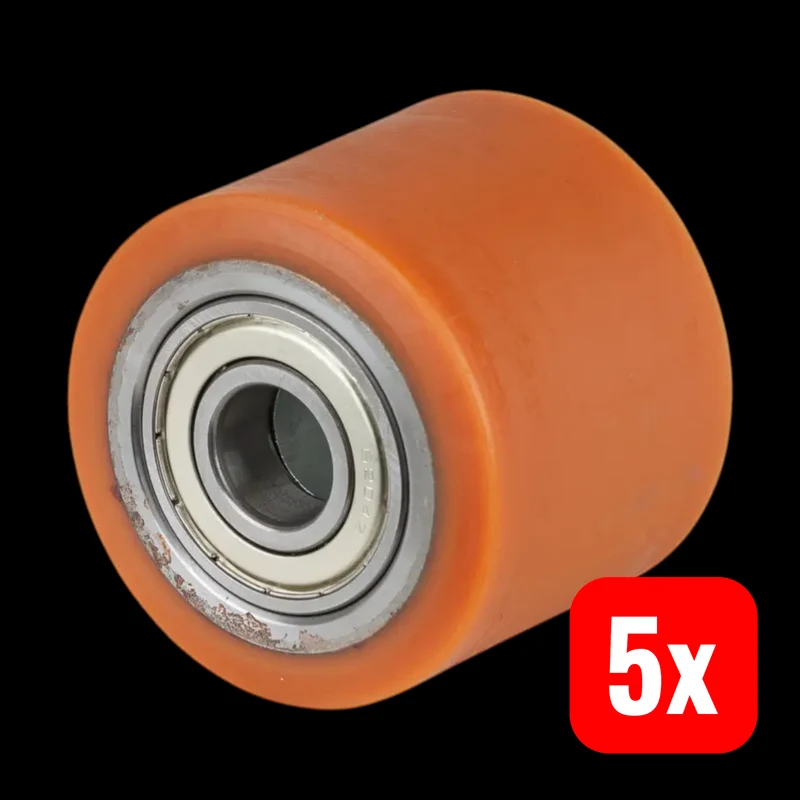 5x B-Ware BS Rollen Rad Polyurethanrad Rad Kugellager Stahl Guss Polyurethan 75 mm 5 STÜCK