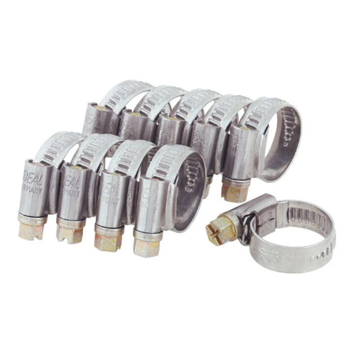 2x B-Ware RIEGLER Schlauchschelle Klemmschelle Set Chromstahl Schraube 12 mm 10er 2 SETS