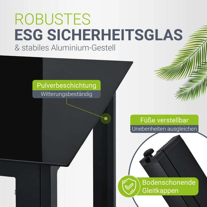 B-Ware Gartengarnitur Milano 7-teilig Gartenmöbel Set Tisch Stühle dunkelgrau 150x90cm