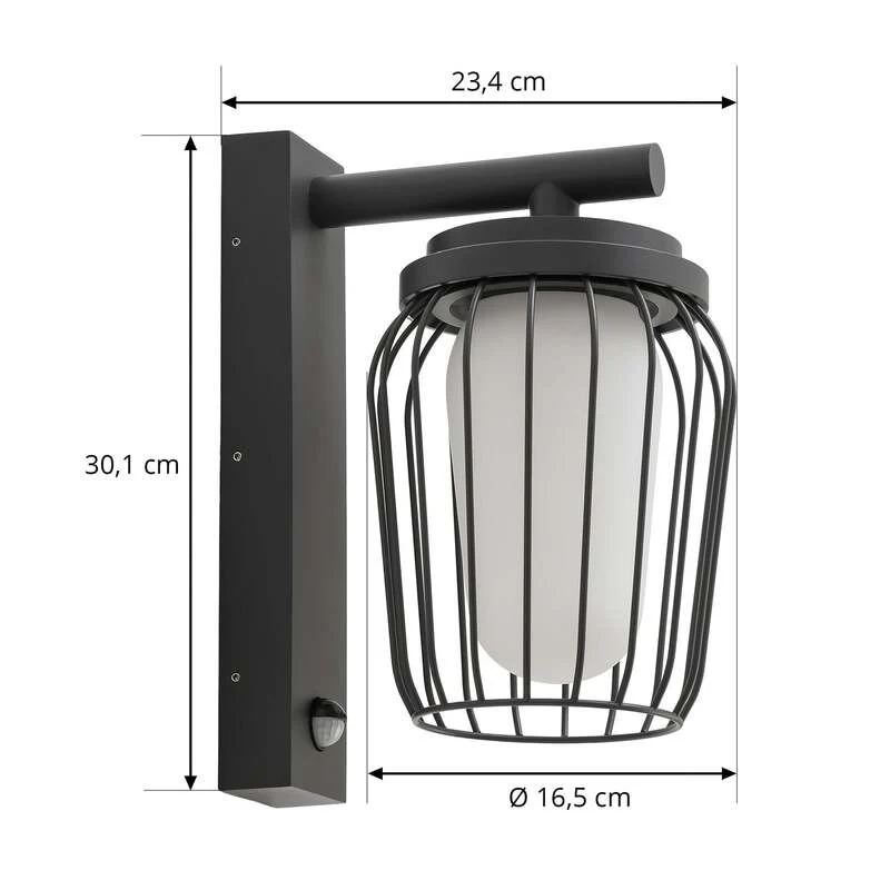 B-Ware Lucande Außenwandleuchte Chandan LED Gartenleuchte anthrazit dimmbar IP44 30cm
