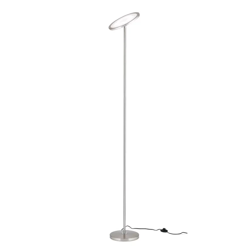 Oscar Deckenfluter Stehlampe LED dimmbar Kopf justierbar nickel matt Stahl538