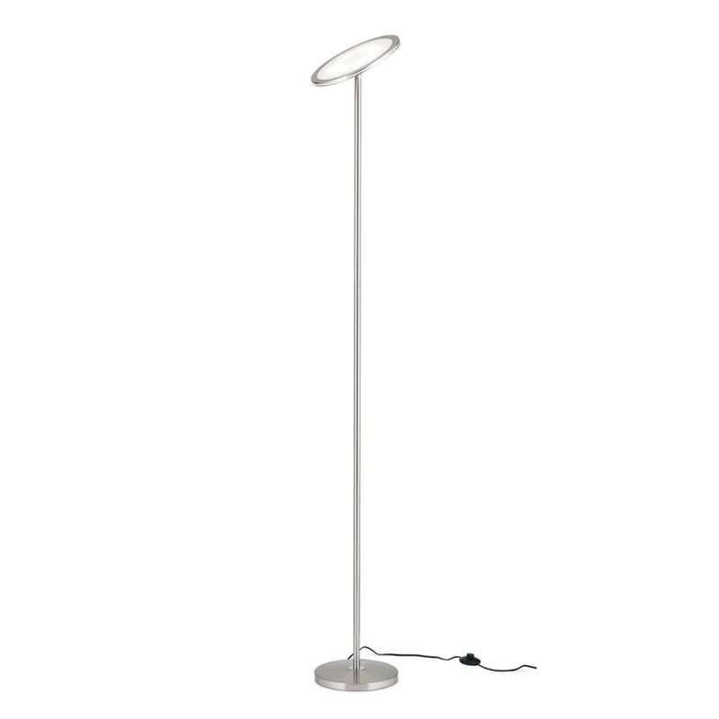 Oscar Deckenfluter Stehlampe LED dimmbar Kopf justierbar nickel matt Stahl538