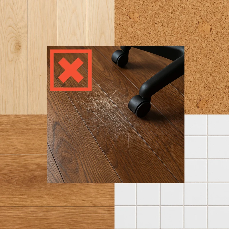 B-Ware Floortex Bodenschutzmatte Stuhlunterlage Hartböden mit Lippe 120x90 2 STÜCK