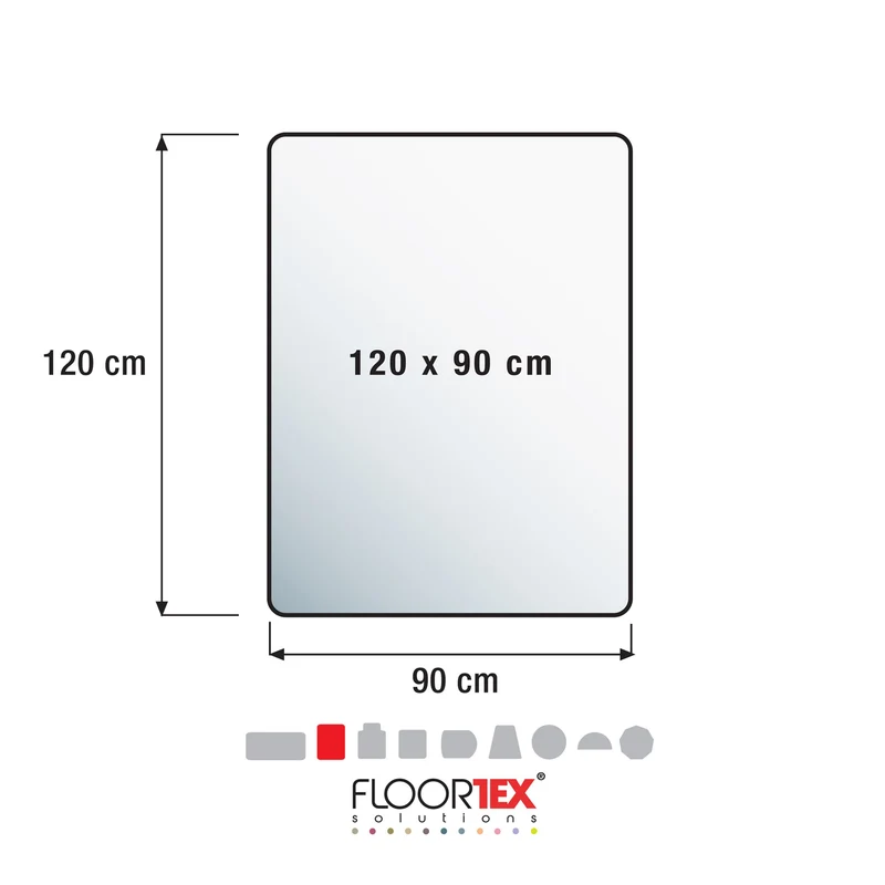 B-Ware Floortex Bodenschutzmatte Stuhlunterlage Hartböden mit Lippe 120x90 2 STÜCK