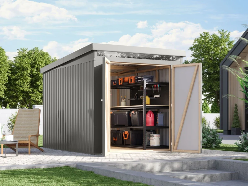 Karibu Metallgerätehaus Iridium 2,5 in Graualuminium