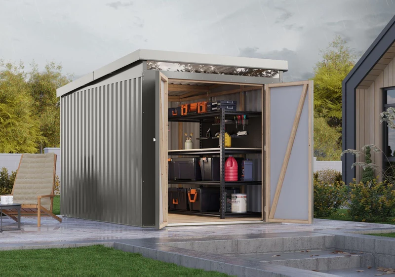 Karibu Metallgerätehaus Iridium 2,5 in Graualuminium