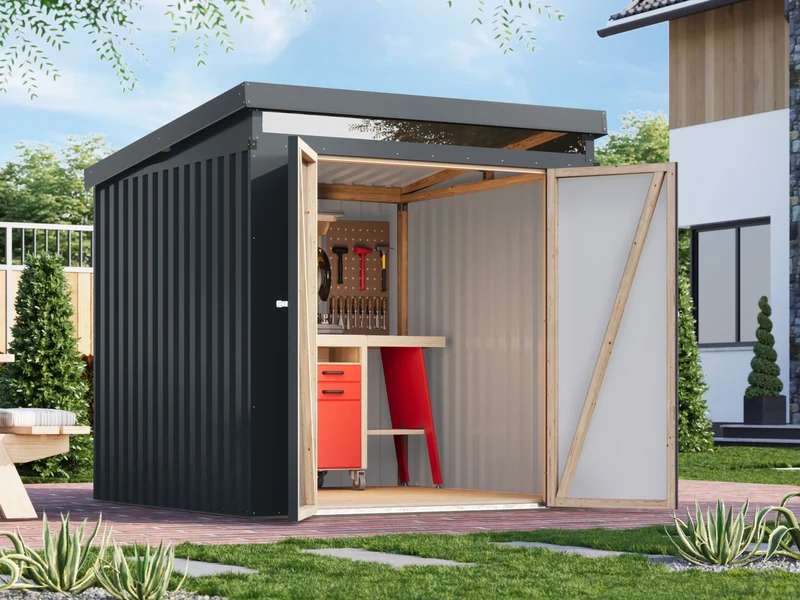 Karibu Metallgerätehaus Iridium 2, Anthrazit