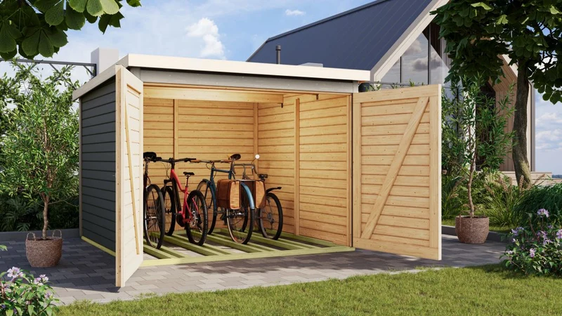Karibu Fahrradgarage 4, terragrau, 19 mm