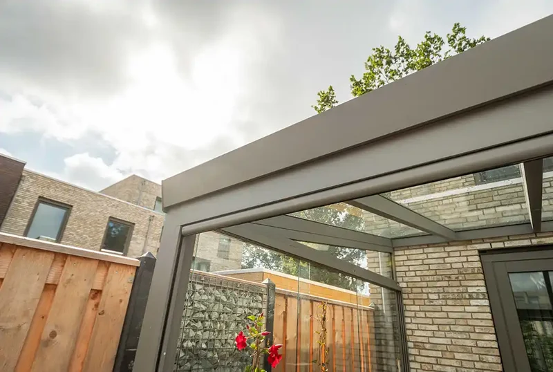 Terrassenüberdachung Aluminium 400x250cm VSG grau