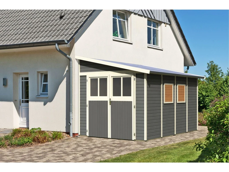 Karibu Gartenhaus Bomlitz 4 terragrau 19 mm