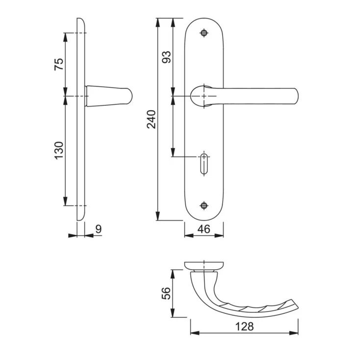 5x B-Ware Hoppe Langschildgarnitur Türbeschlag Tôkyô Innentür Aluminium Silber DIN 5STÜCK