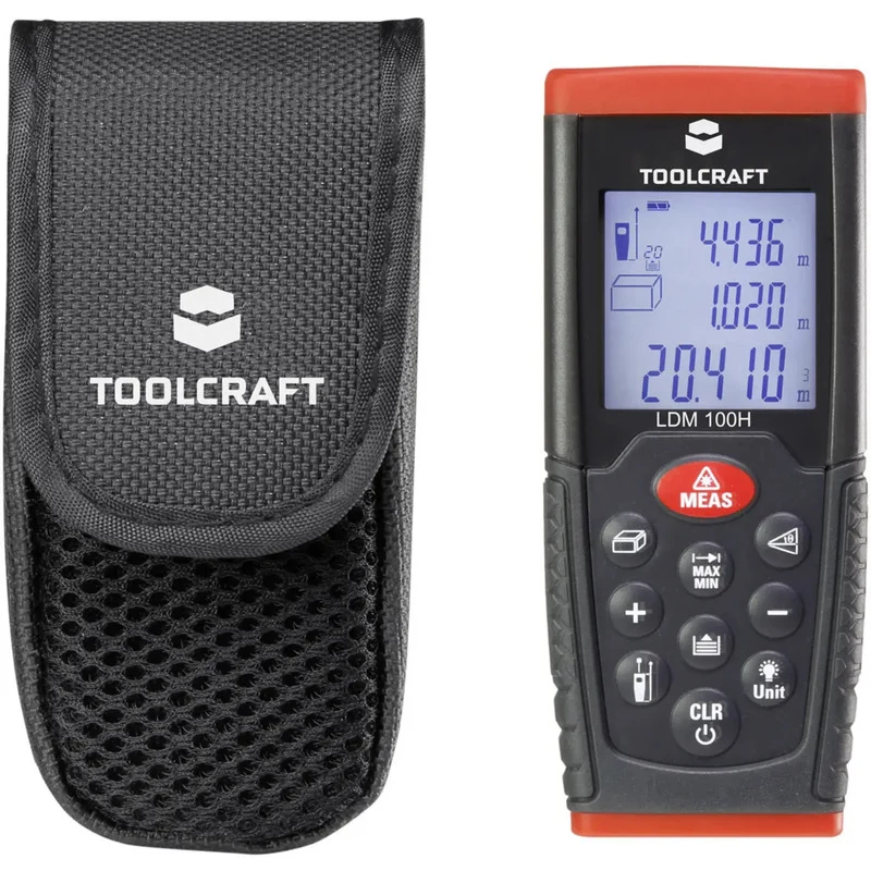 B-Ware TOOLCRAFT LDM100H Laser-Distanzmesser 0.05-100m ±1.5mm IP54 Funktionen: Fläch...