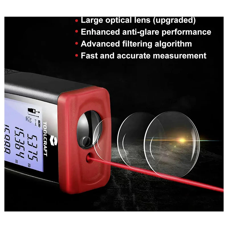 B-Ware TOOLCRAFT LDM100H Laser-Distanzmesser 0.05-100m ±1.5mm IP54 Funktionen: Fläch...