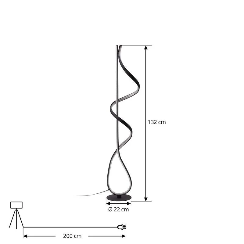 B-Ware Lucande Stehleuchte Standlampe LED Rodado schwarz Beleuchtungskunst Aluminium739