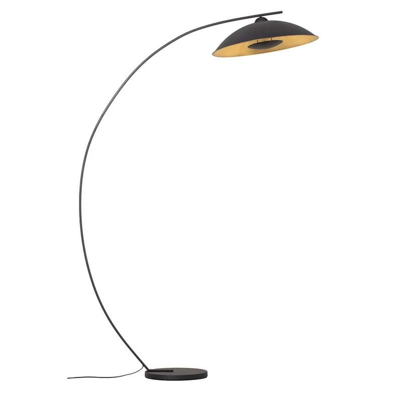 B-Ware Lindby Bogenstehlampe Stehleuchte Emilienne schwarz goldfarben Wohnzimmer La574