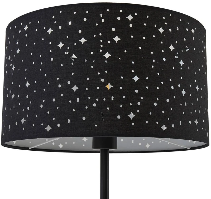B-Ware Lindby Stehleuchte Melanie schwarz Stoff, Ø 36 cm Stehlampe Lampe Leuchte Spot