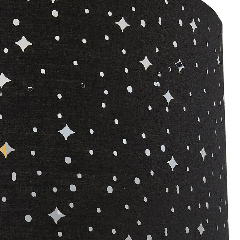 B-Ware Lindby Stehleuchte Melanie schwarz Stoff, Ø 36 cm Stehlampe Lampe Leuchte Spot