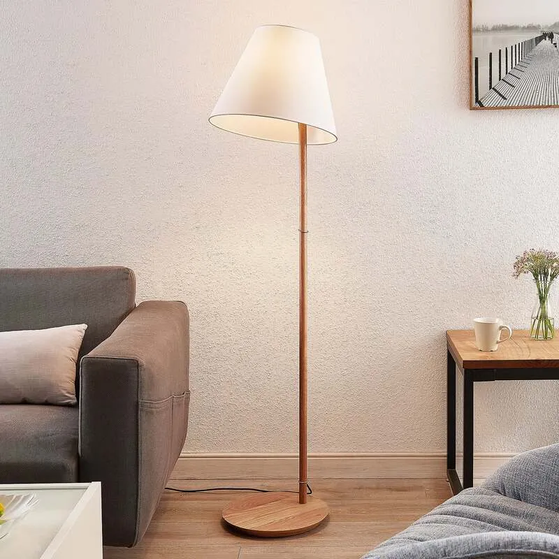 B-Ware Lucande Jinda Stehlampe Stehleuchte Lampe Leuchte Holzgestell SIEHE TEXT/FOTO
