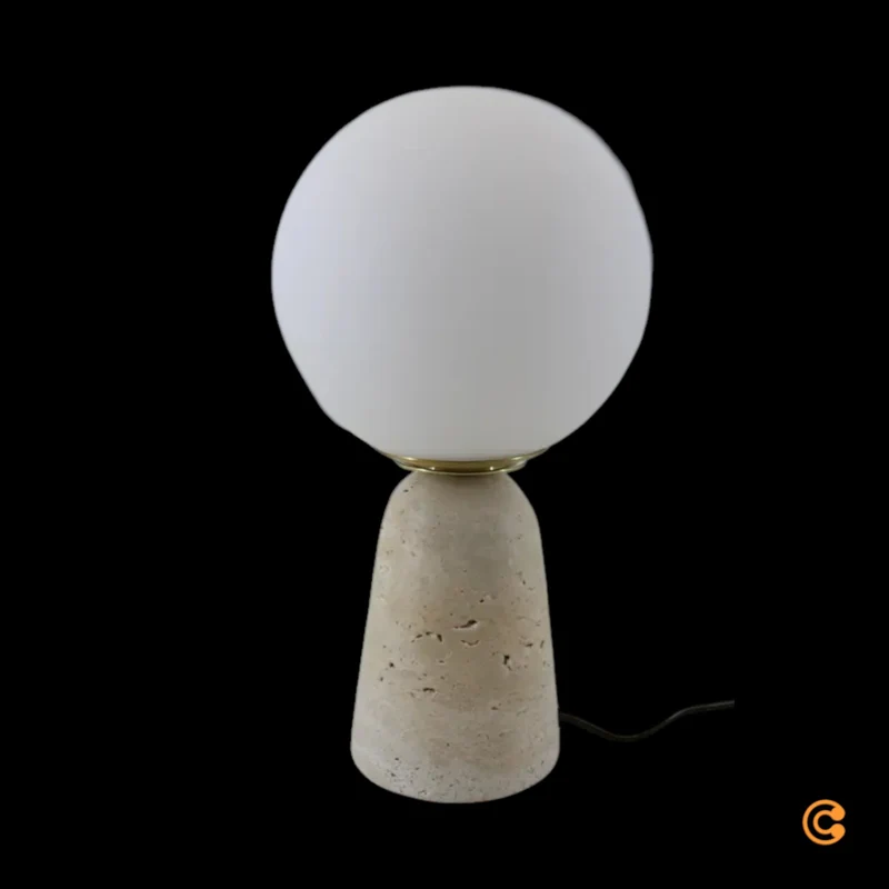 Lindby Tischleuchte Lampe Kirstan beige weiß Glas Stein 33 cm SIEHE TEXT/FOTO