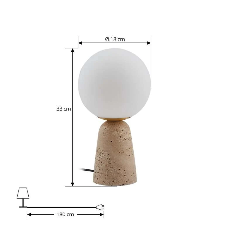 Lindby Tischleuchte Lampe Kirstan beige weiß Glas Stein 33 cm SIEHE TEXT/FOTO